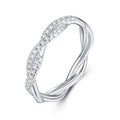 Torchon Moissanite Band Ring in Sterling Silver