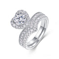 Cuoretta 1 Carat Moissanite Halo Ring in Sterling Silver
