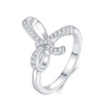 Bow Moissanite Bow Ring in Sterling Silver