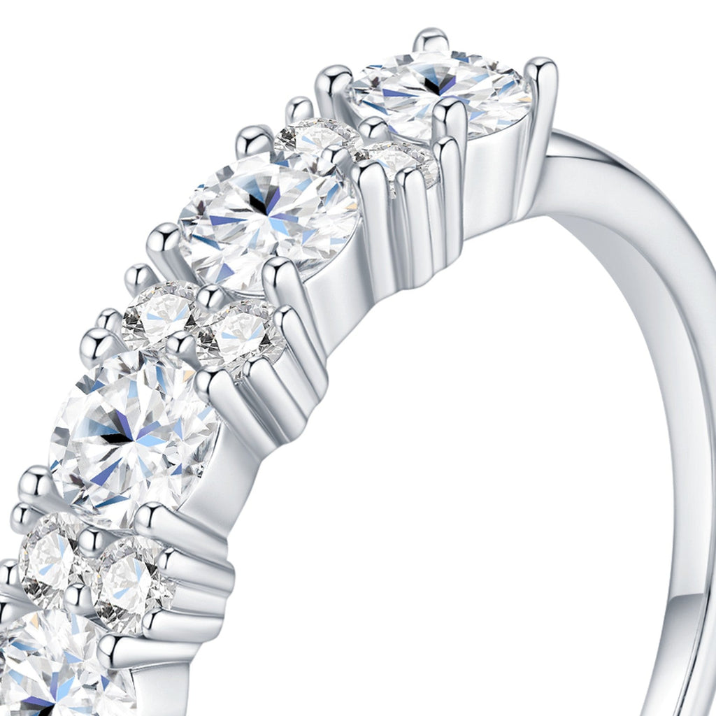 Quinto Moissanite Five-Stone Ring in Sterling Silver