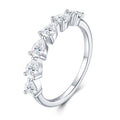 Coronetta Moissanite Band Ring in Sterling Silver