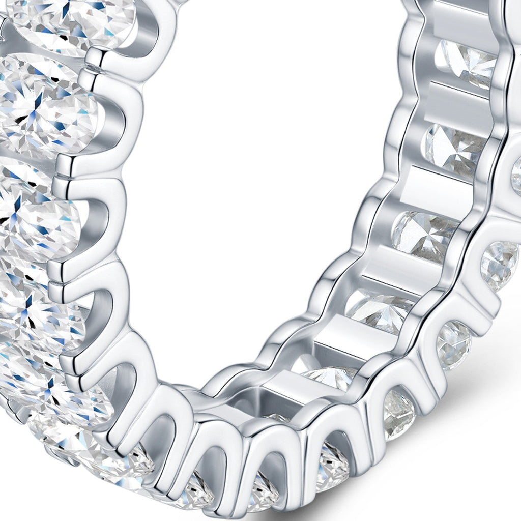 Grandioso Moissanite Eternity Band Ring in Sterling Silver