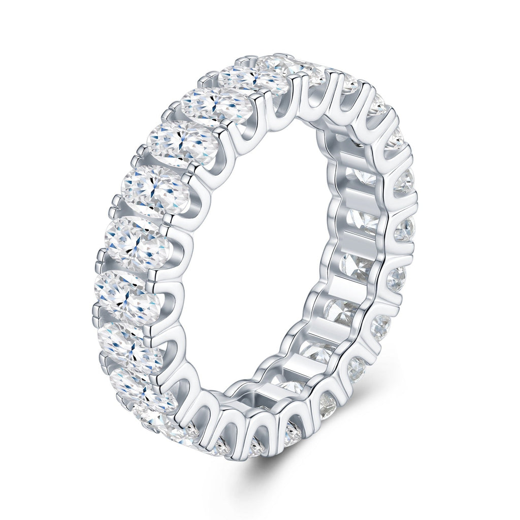 Grandioso Moissanite Eternity Band Ring in Sterling Silver