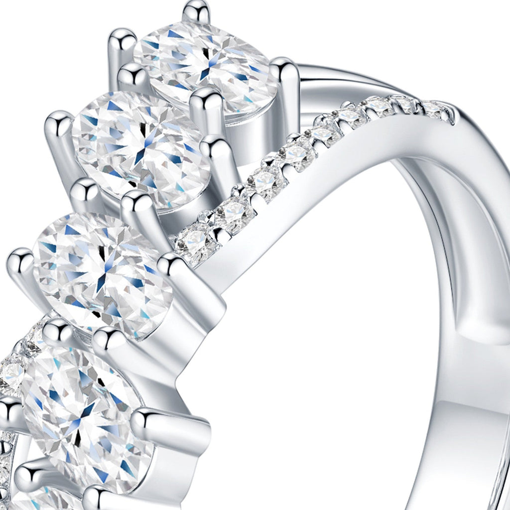 Diadema Moissanite Band Ring in Sterling Silver