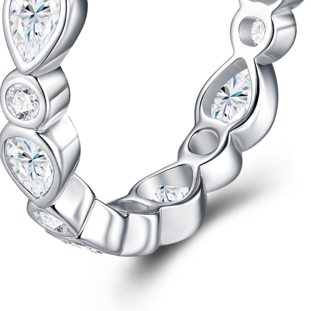 Fioretto Moissanite Cluster Ring in Sterling Silver