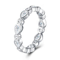 Fioretto Moissanite Cluster Ring in Sterling Silver