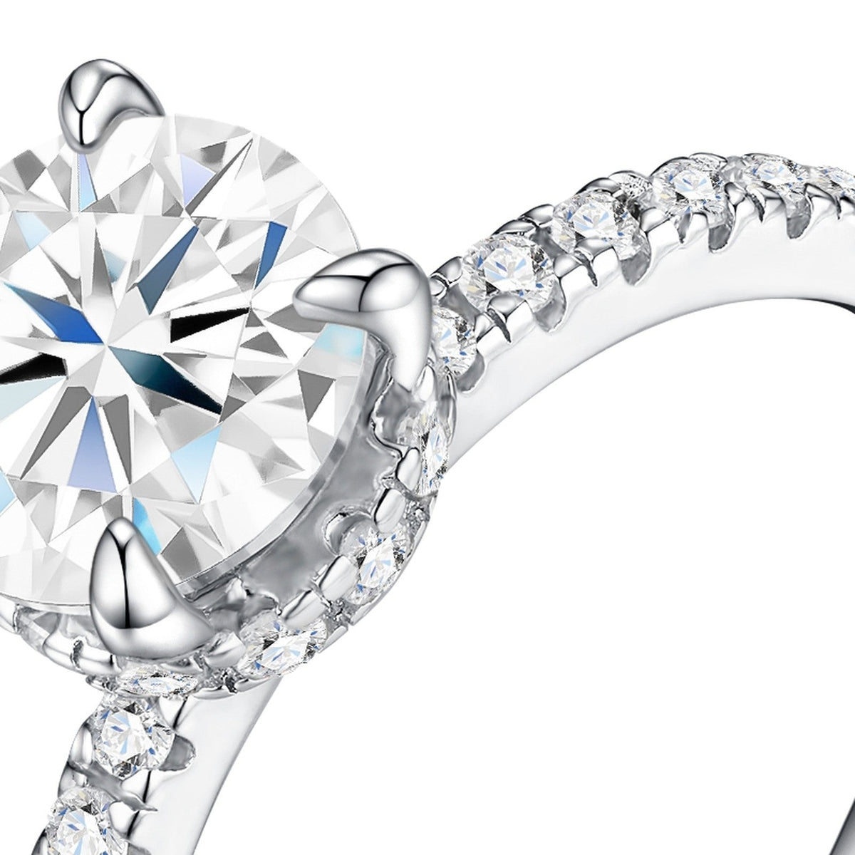 Ovalux 2 Carat Moissanite Solitaire Ring in Sterling Silver