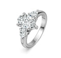 Peartri Pear-Cut Moissanite Three-Stone Ring in Sterling Silver