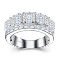 Deco Moissanite Band Ring in Sterling Silver