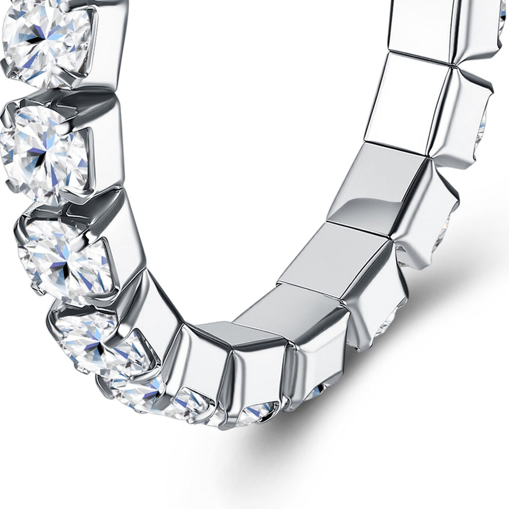 Filante Moissanite Eternity Band Ring in Sterling Silver