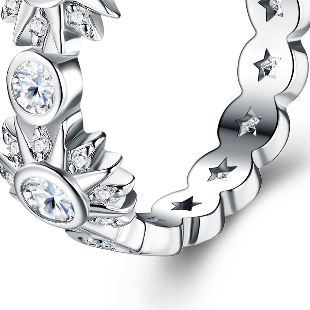 Fiorita Moissanite Eternity Band Ring in Sterling Silver