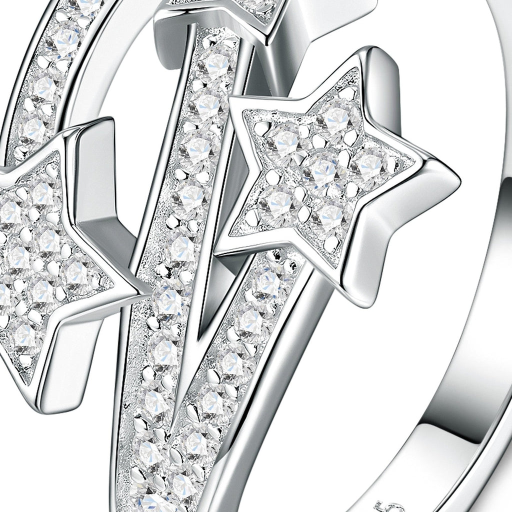 Stelle Moissanite Star Ring in Sterling Silver