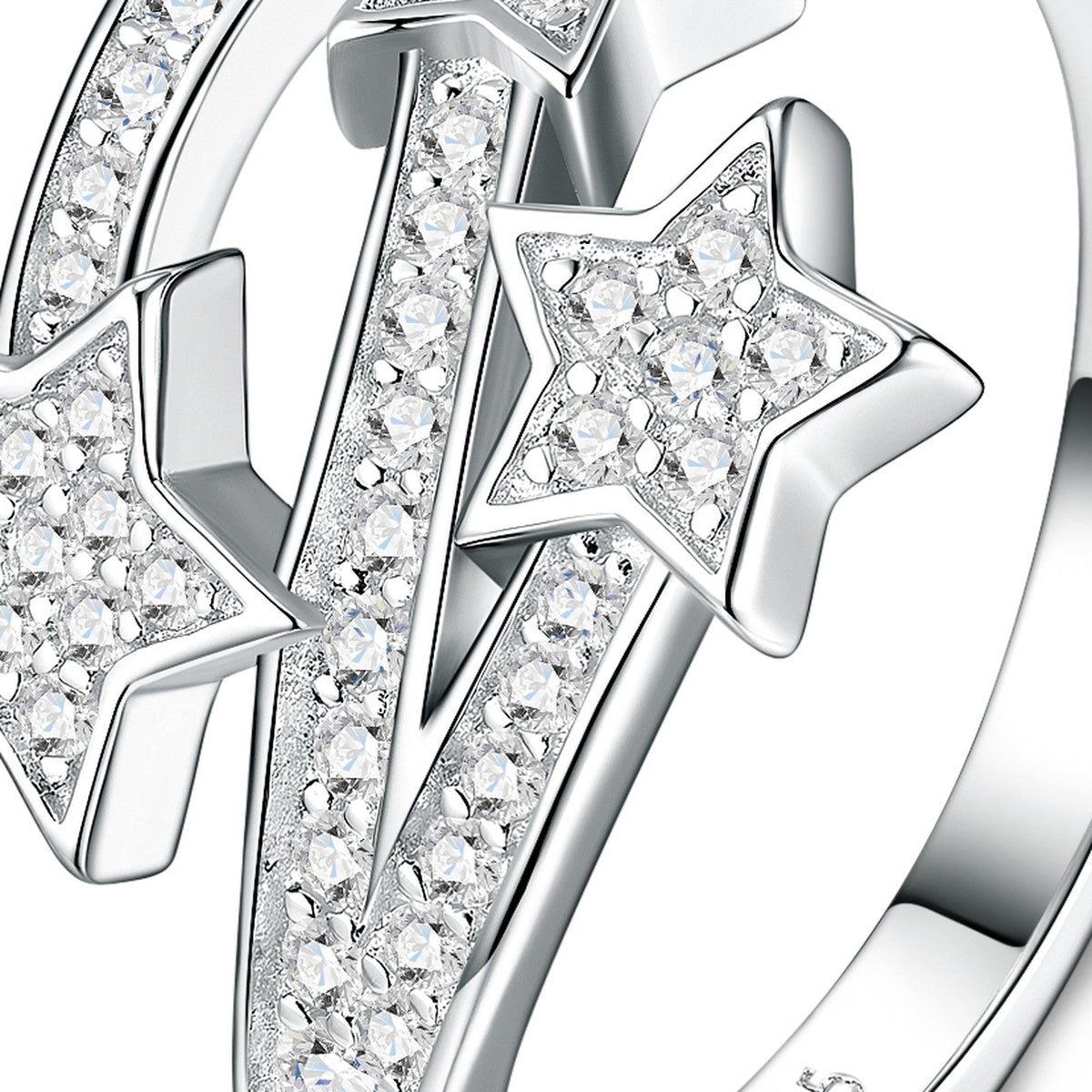 Stelle Moissanite Star Ring in Sterling Silver