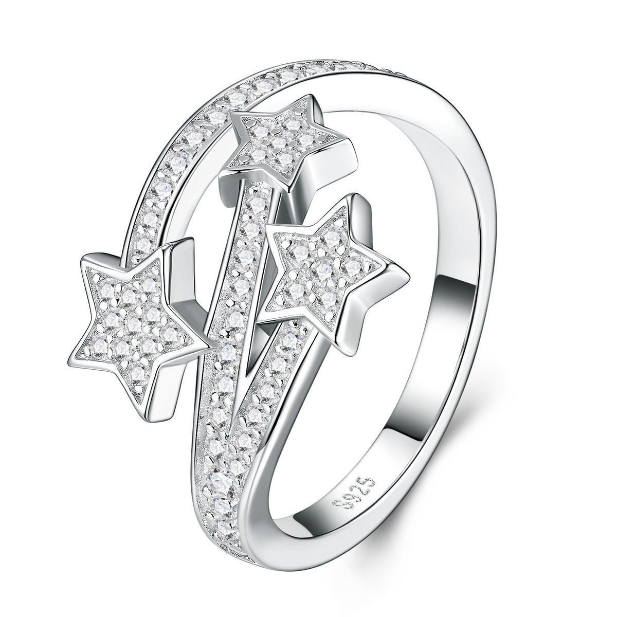 Stelle Moissanite Star Ring in Sterling Silver