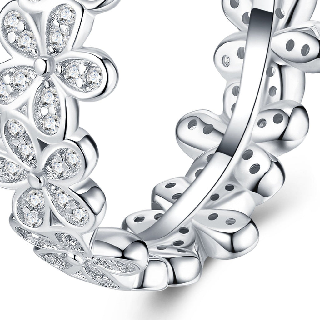 Ghirlanda Moissanite Eternity Band Ring in Sterling Silver