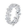 Ghirlanda Moissanite Eternity Band Ring in Sterling Silver