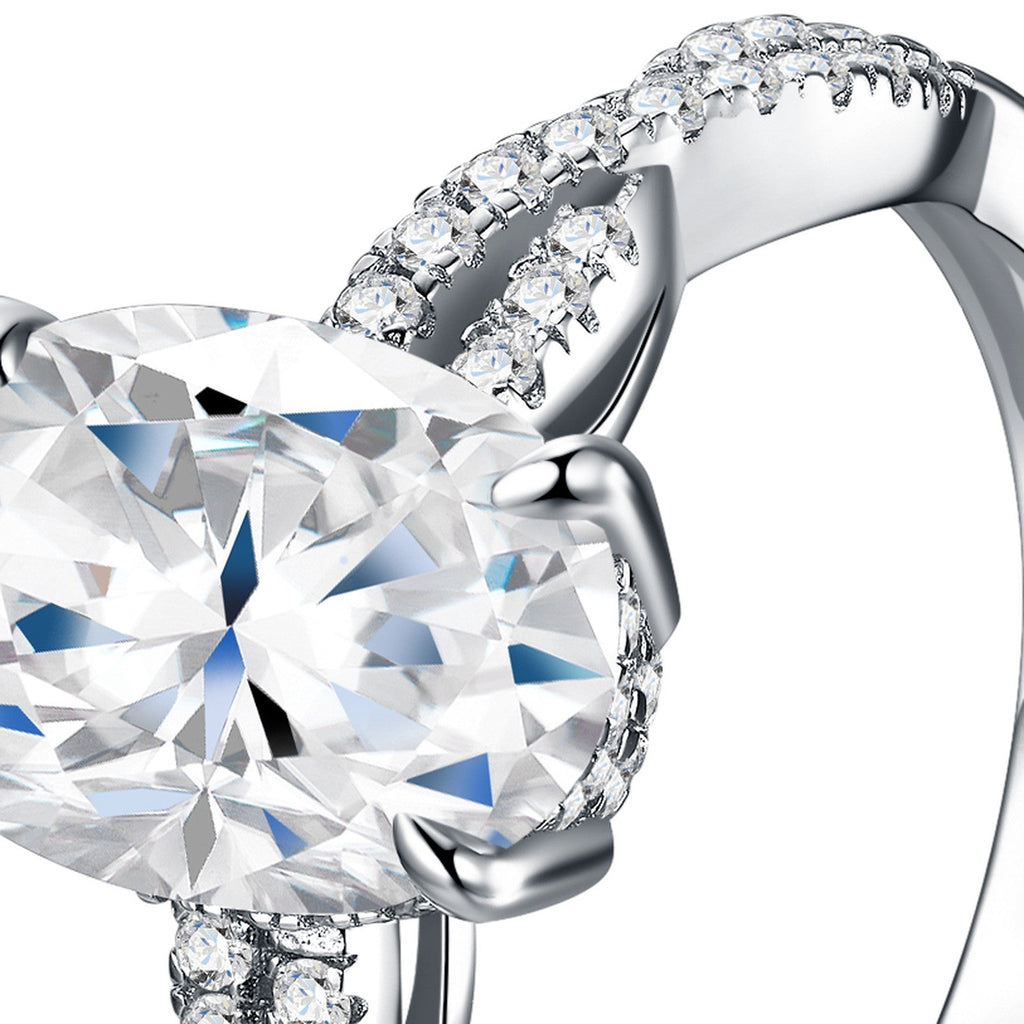 Ovalina Oval-Cut Moissanite Solitaire Ring in Sterling Silver