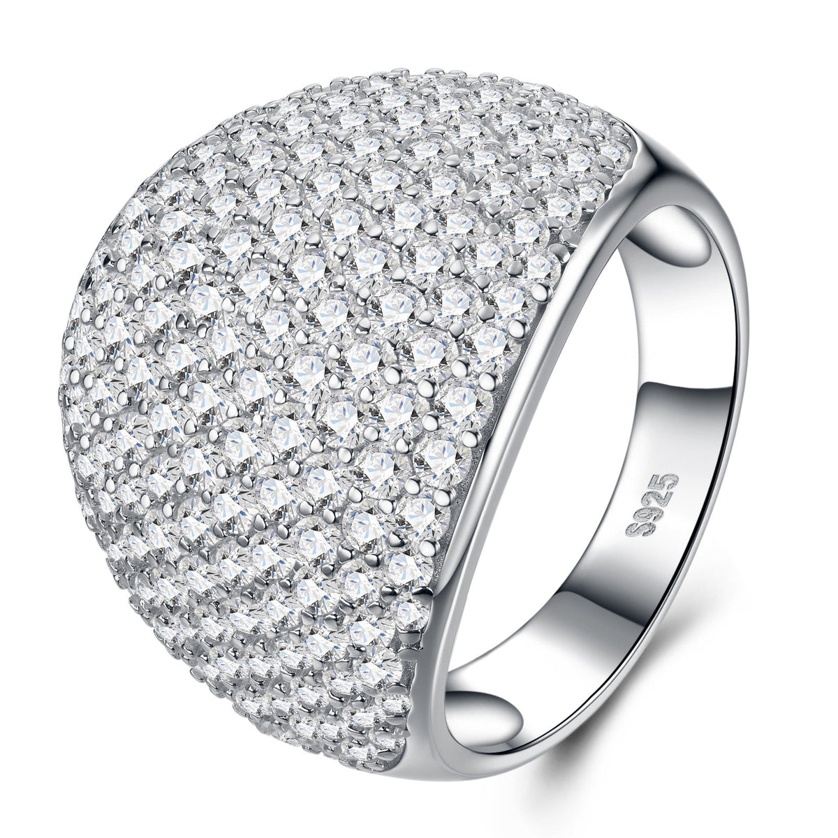 Duomo Moissanite Band Ring in Sterling Silver