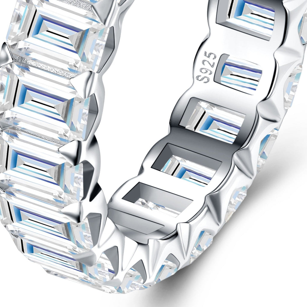 Cristalli Moissanite Eternity Band Ring in Sterling Silver