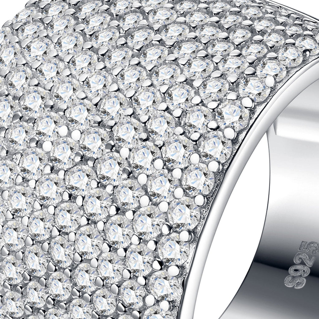 Colle Moissanite Band Ring in Sterling Silver