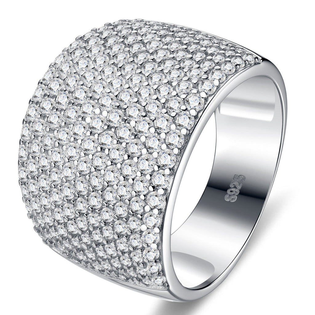 Colle Moissanite Band Ring in Sterling Silver