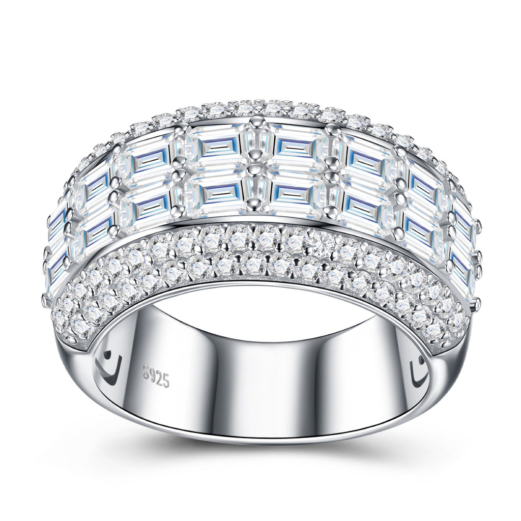 Sontuoso Moissanite Band Ring in Sterling Silver