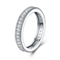 Duplice Moissanite Eternity Band Ring in Sterling Silver