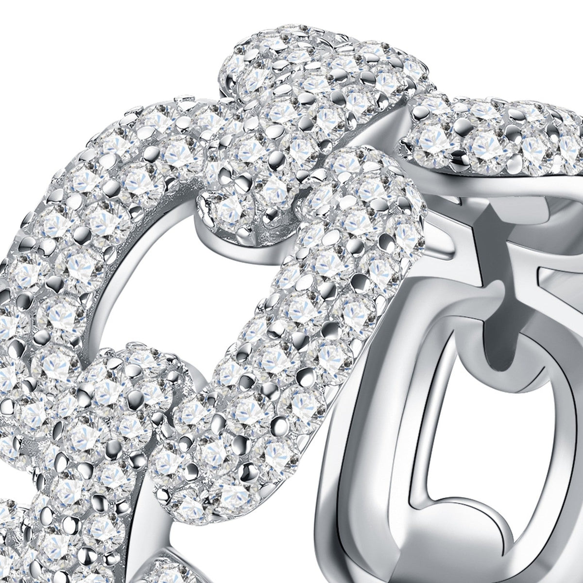Maglia Moissanite Band Ring in Sterling Silver