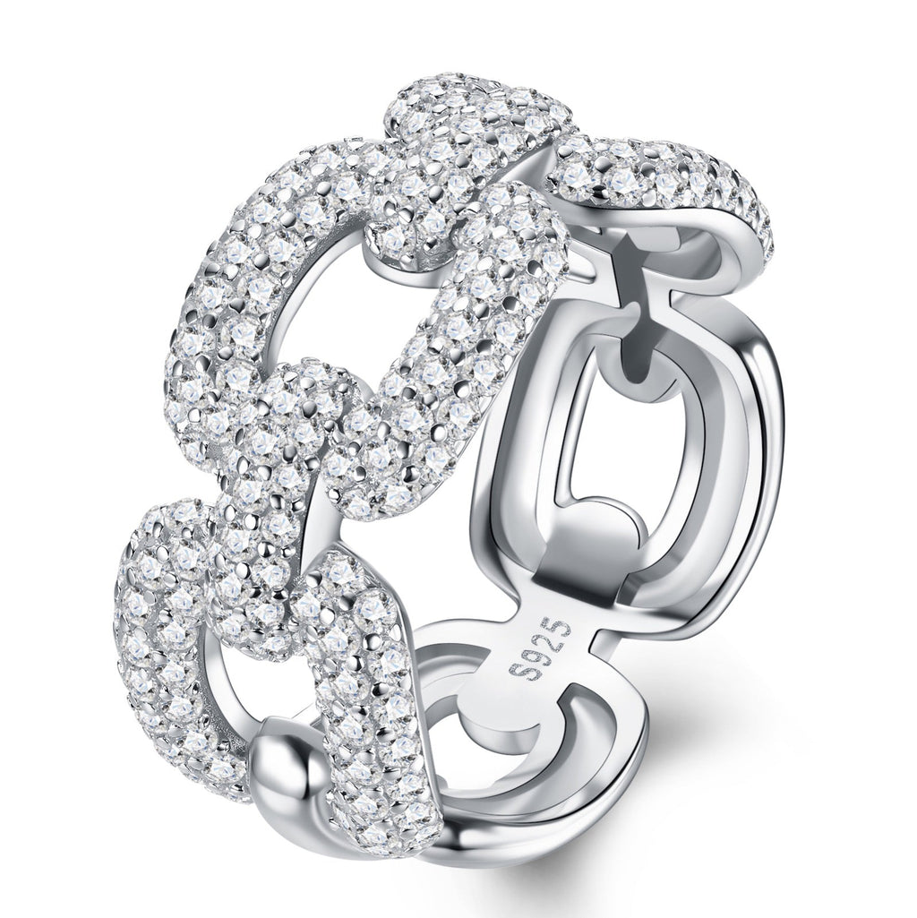 Maglia Moissanite Band Ring in Sterling Silver