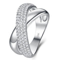 Incrocione Moissanite Band Ring in Sterling Silver