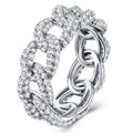 Catenella Moissanite Band Ring in Sterling Silver