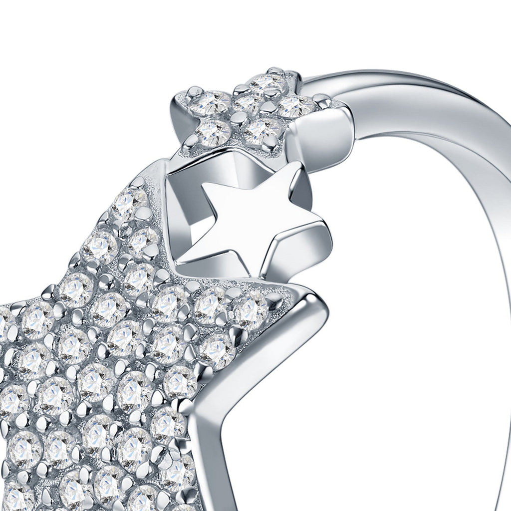 Stellata Moissanite Star Ring in Sterling Silver