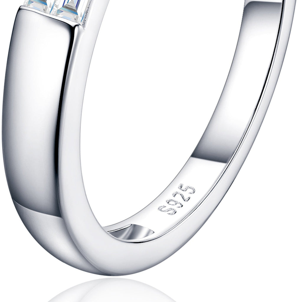 Lineetta Moissanite Band Ring in Sterling Silver