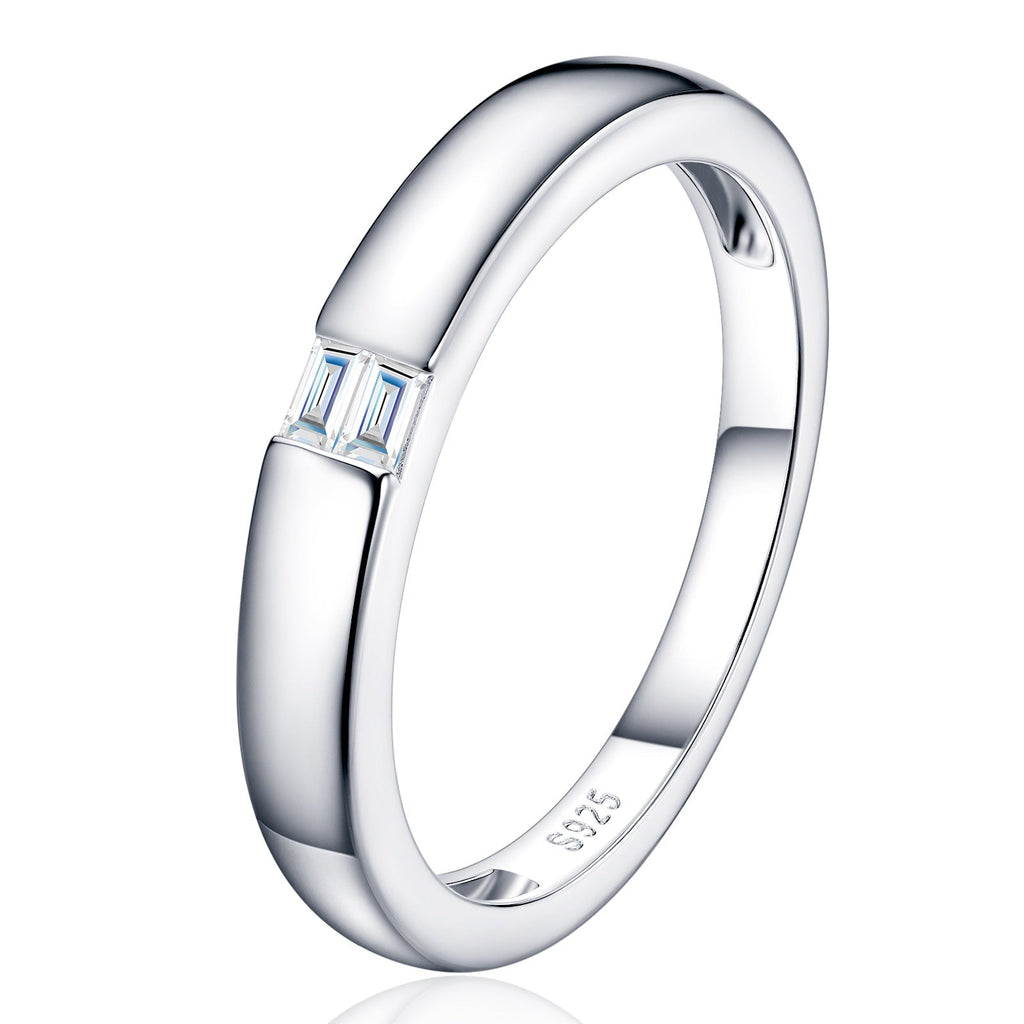 Lineetta Moissanite Band Ring in Sterling Silver
