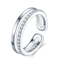 Aperto Moissanite Band Ring in Sterling Silver