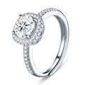Tondo 1 Carat Moissanite Halo Ring in Sterling Silver