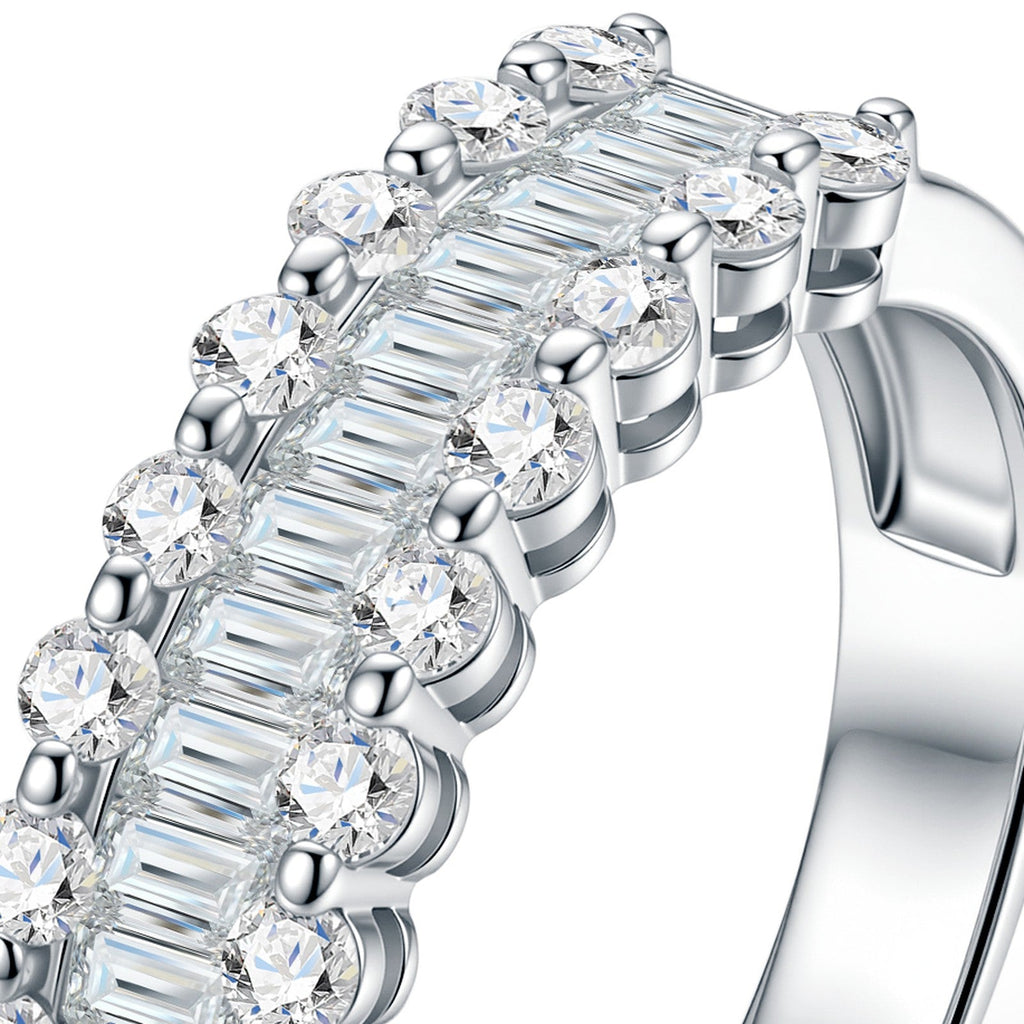 Lastrone Moissanite Band Ring in Sterling Silver