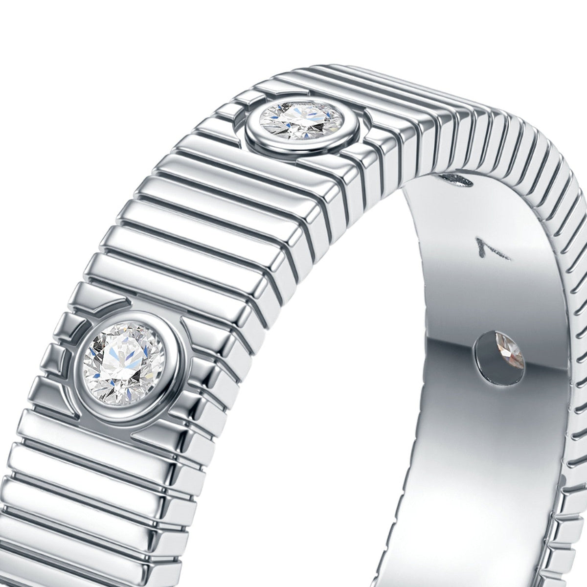 Romana Moissanite Band Ring in Sterling Silver