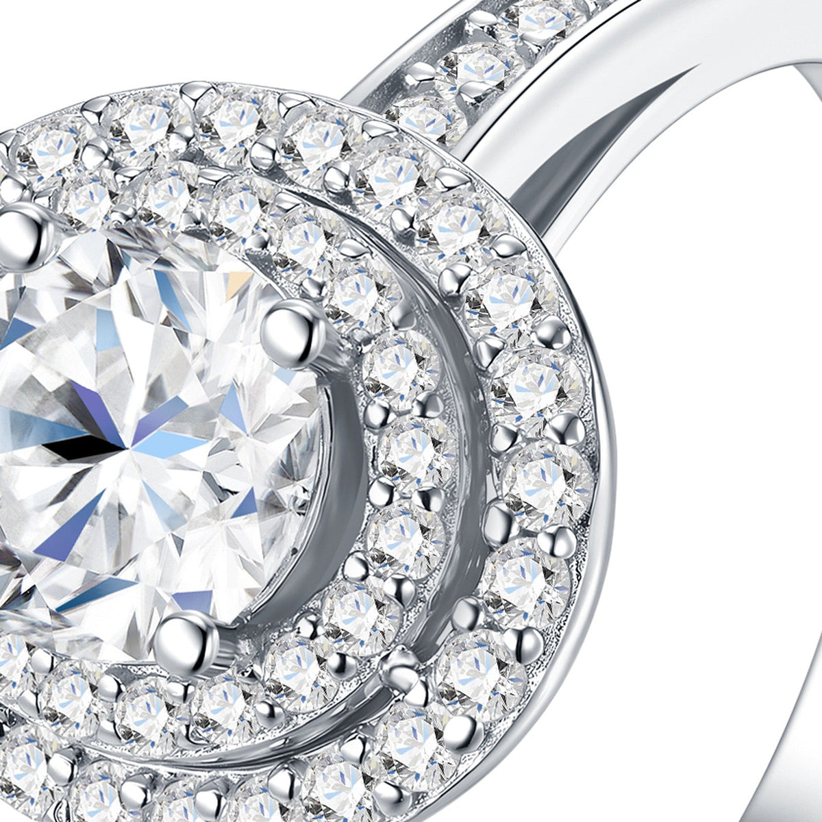 Ovaletta 1 Carat Moissanite Halo Ring in Sterling Silver