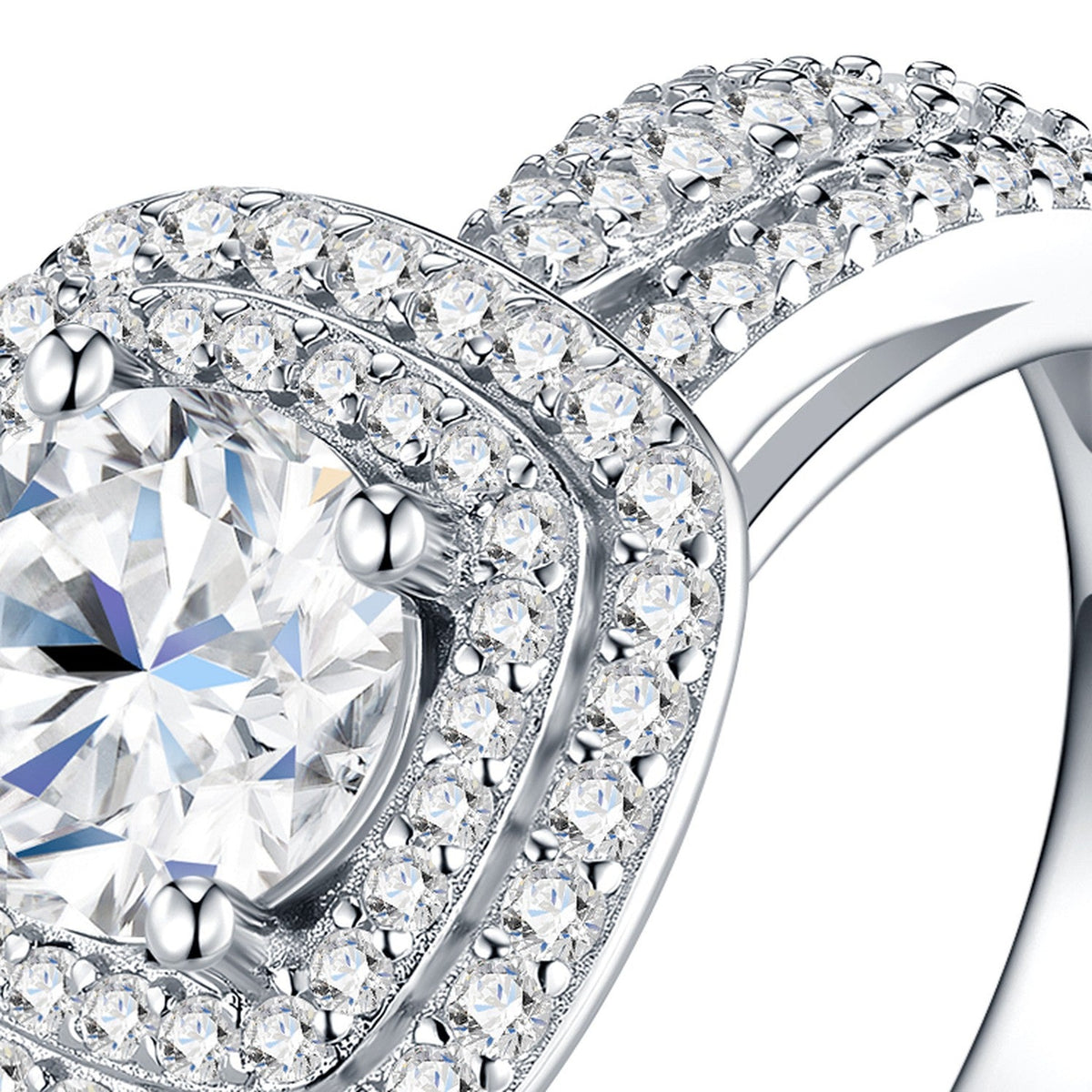 Sovrana 1 Carat Moissanite Halo Ring in Sterling Silver