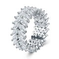Fogliame Moissanite Eternity Band Ring in Sterling Silver