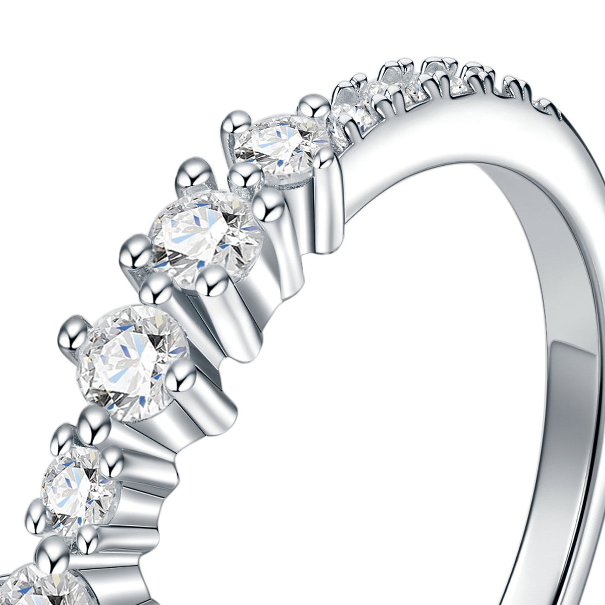 Diademino Moissanite Band Ring in Sterling Silver