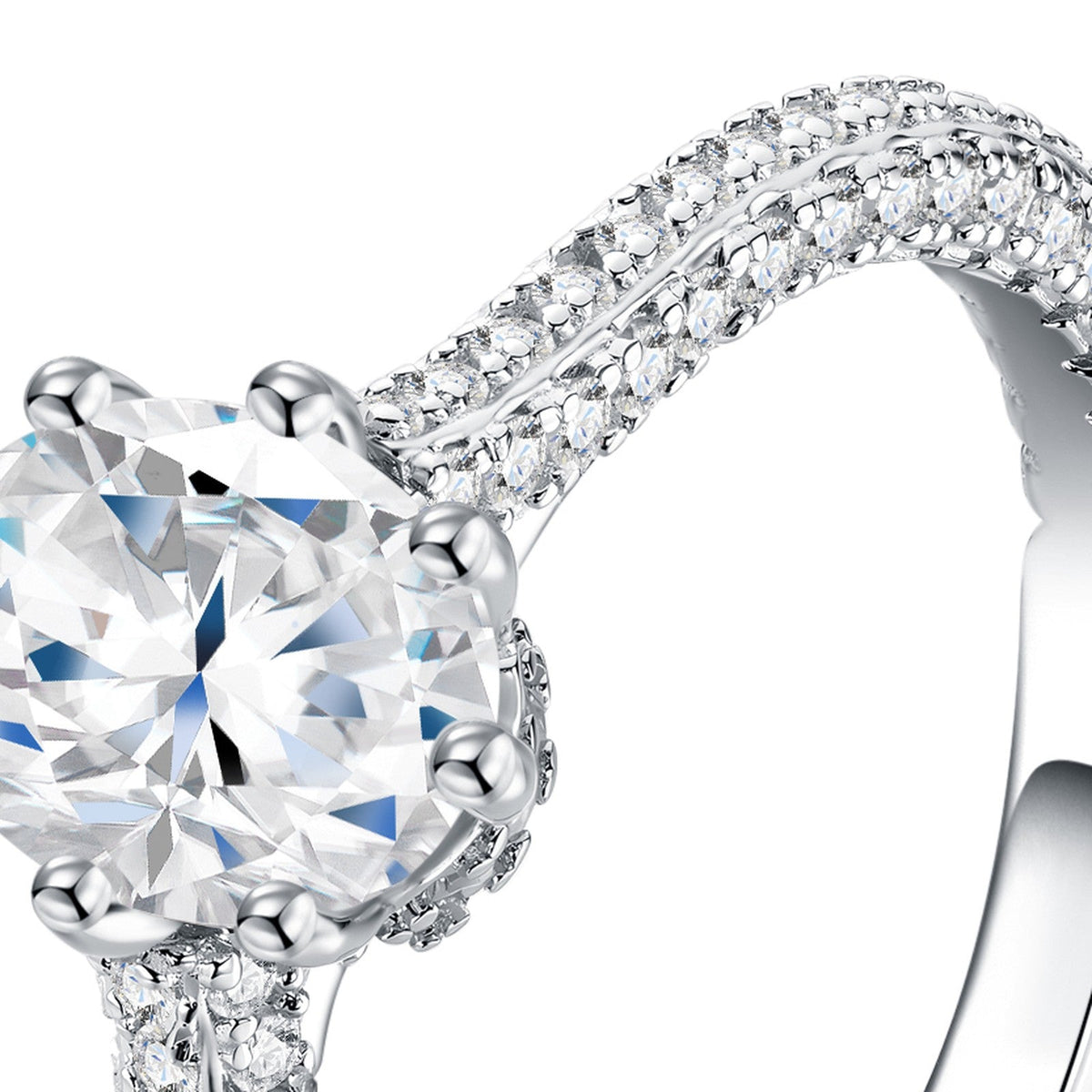 Ovalella Oval-Cut Moissanite Solitaire Ring in Sterling Silver
