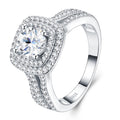 Bisalo 1 Carat Moissanite Halo Ring in Sterling Silver