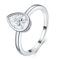 Goccetta Pear-Cut Moissanite Solitaire Ring in Sterling Silver