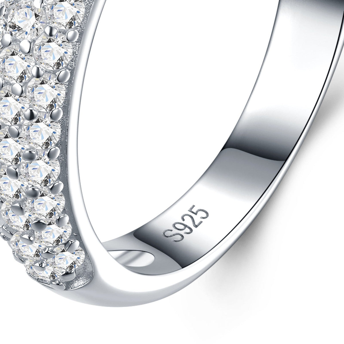 Filetta Moissanite Band Ring in Sterling Silver