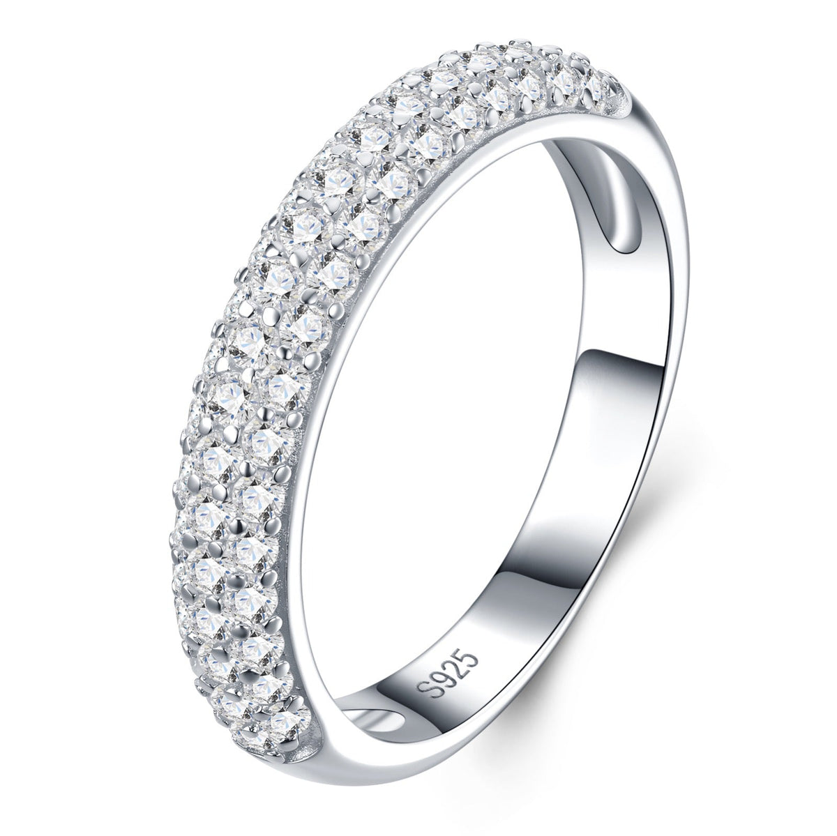 Filetta Moissanite Band Ring in Sterling Silver
