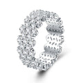 Corona Moissanite Eternity Band Ring in Sterling Silver