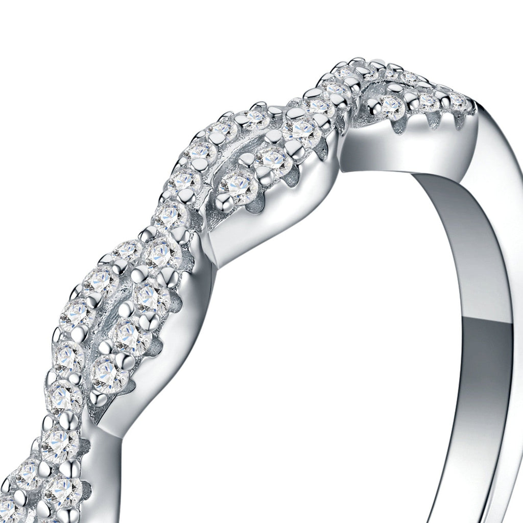 Merletto Moissanite Band Ring in Sterling Silver