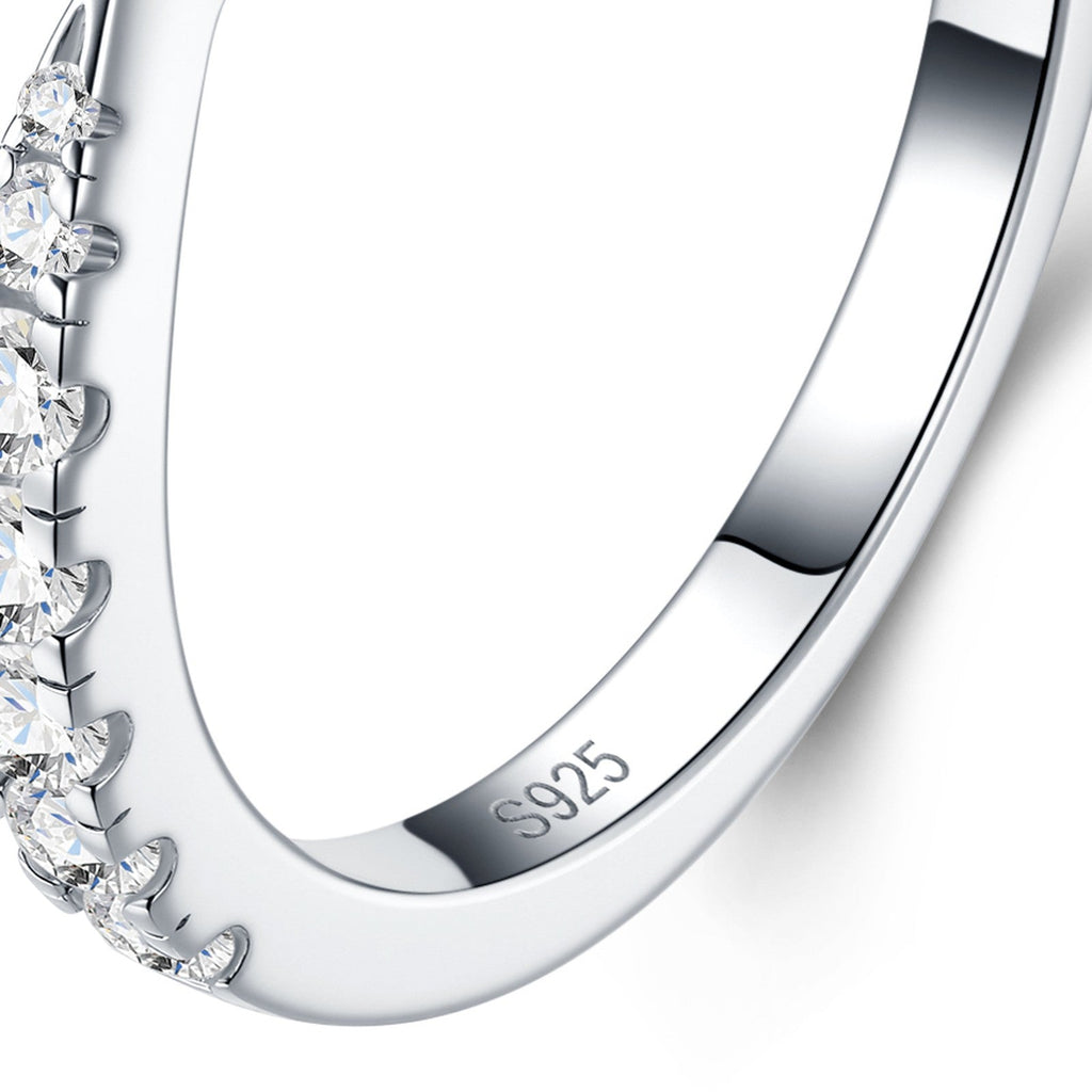 Filina Moissanite Band Ring in Sterling Silver